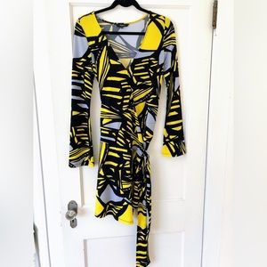 Express dress - yellow, black, grey